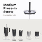Medium Press-In Straw Lid Clear