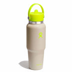 32 oz Wide Mouth Travel Bottle with Flex Straw Cap Neon Yellow