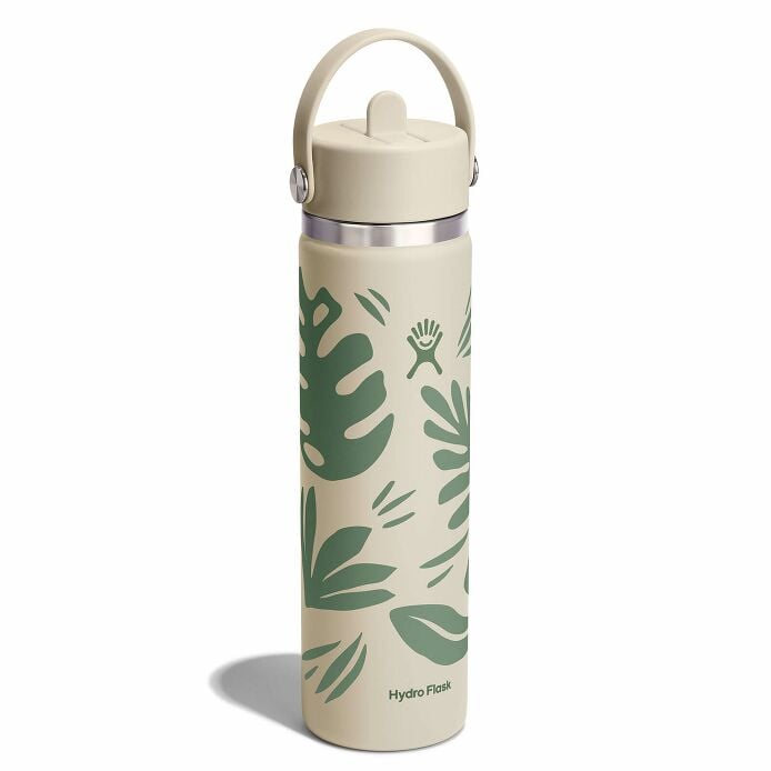 24 oz Wide Mouth with Flex Straw Cap Botanical Bliss Coconut