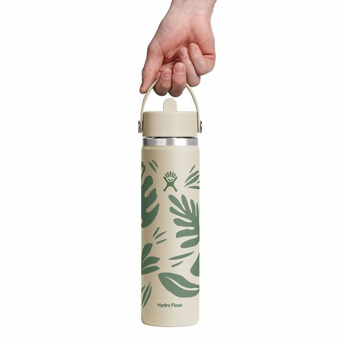 24 oz Wide Mouth with Flex Straw Cap Botanical Bliss Coconut