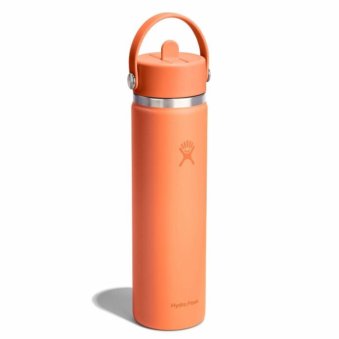 24 oz Wide Mouth with Flex Straw Cap Nectar Orange