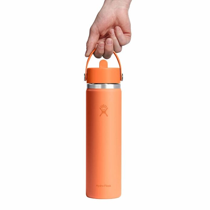 24 oz Wide Mouth with Flex Straw Cap Nectar Orange