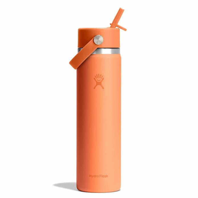 24 oz Wide Mouth with Flex Straw Cap Nectar Orange
