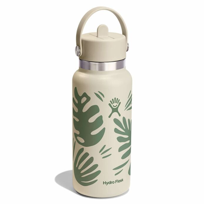 32 oz Wide Mouth with Flex Straw Cap Botanical Bliss Coconut