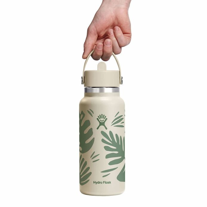 32 oz Wide Mouth with Flex Straw Cap Botanical Bliss Coconut