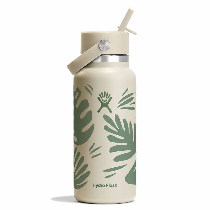 32 oz Wide Mouth with Flex Straw Cap Botanical Bliss Coconut