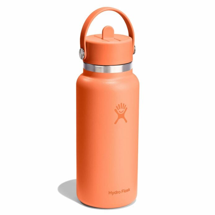32 oz Wide Mouth with Flex Straw Cap Nectar Orange