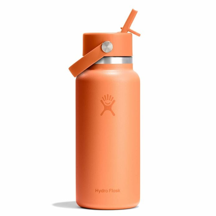 32 oz Wide Mouth with Flex Straw Cap Nectar Orange