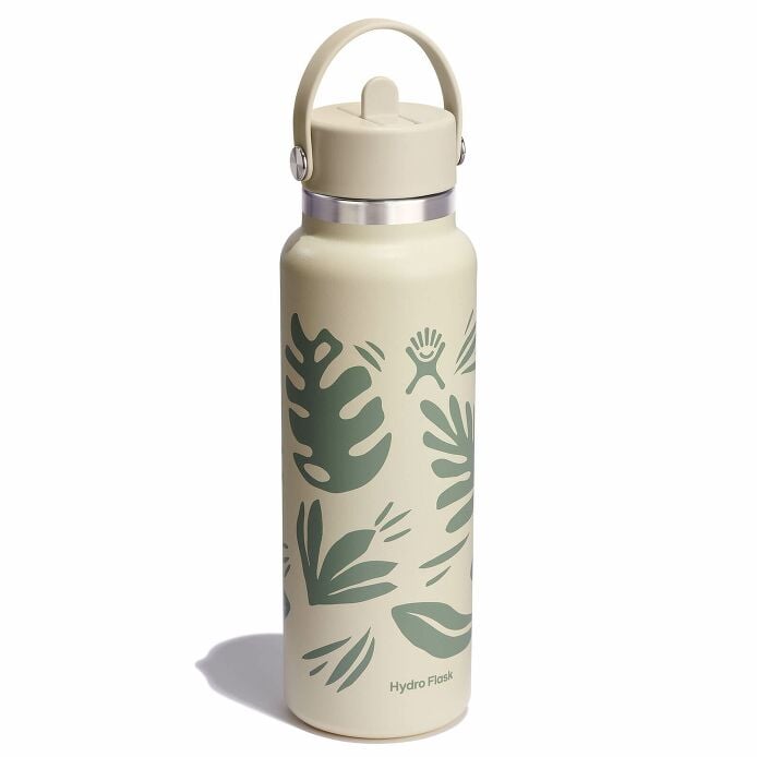 40 oz Wide Mouth with Flex Straw Cap Botanical Bliss Coconut