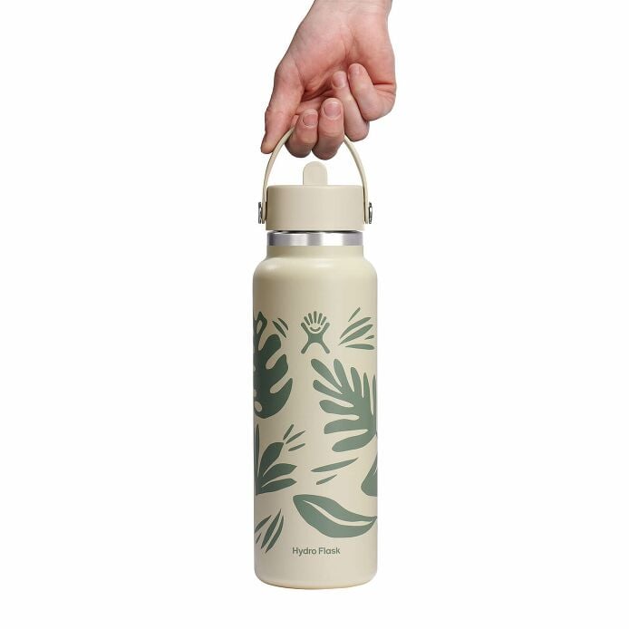 40 oz Wide Mouth with Flex Straw Cap Botanical Bliss Coconut