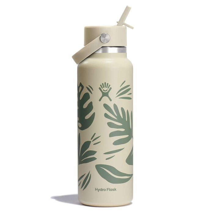 40 oz Wide Mouth with Flex Straw Cap Botanical Bliss Coconut