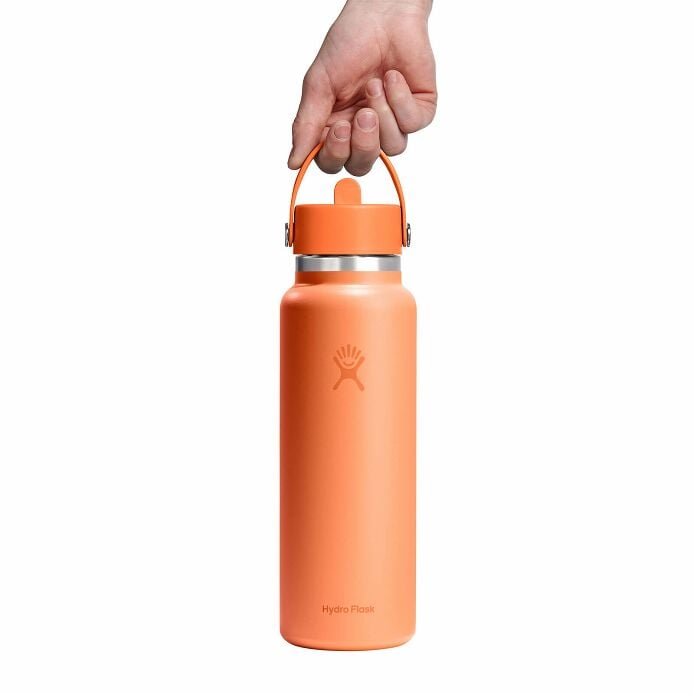 40 oz Wide Mouth with Flex Straw Cap Nectar Orange
