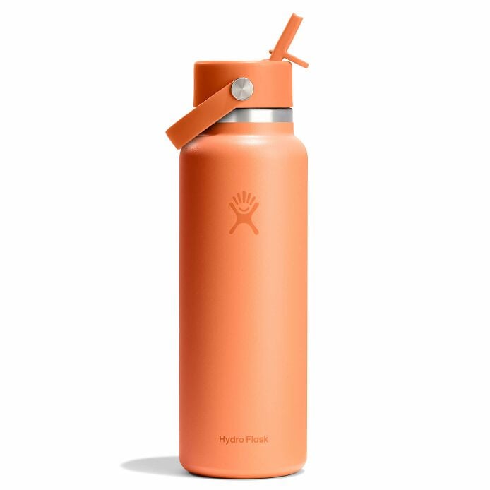 40 oz Wide Mouth with Flex Straw Cap Nectar Orange