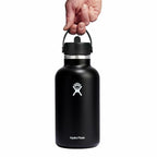 64 oz Wide Mouth with Flex Straw Cap Black