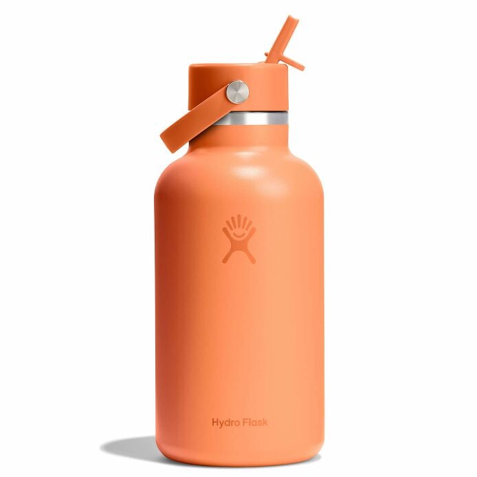 64 oz Wide Mouth with Flex Straw Cap Nectar Orange