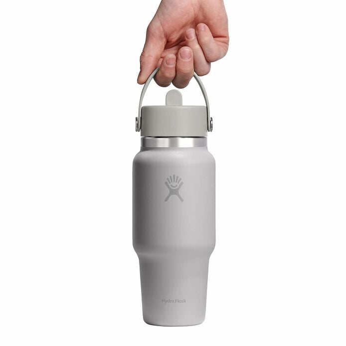 24 oz Wide Mouth Travel Bottle with Flex Straw Cap Tonal Birch