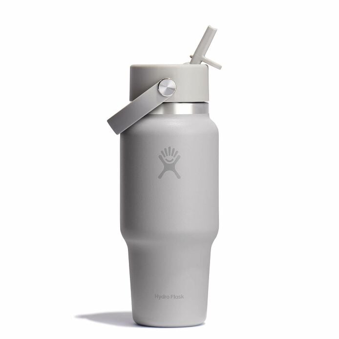 24 oz Wide Mouth Travel Bottle with Flex Straw Cap Tonal Birch