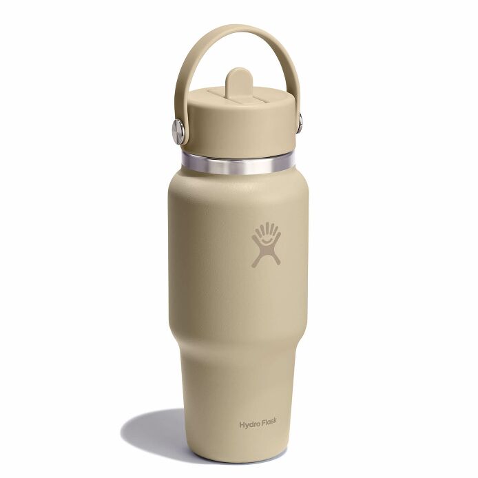24 oz Wide Mouth Travel Bottle with Flex Straw Cap Oat