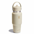 24 oz Wide Mouth Travel Bottle with Flex Straw Cap Coconut