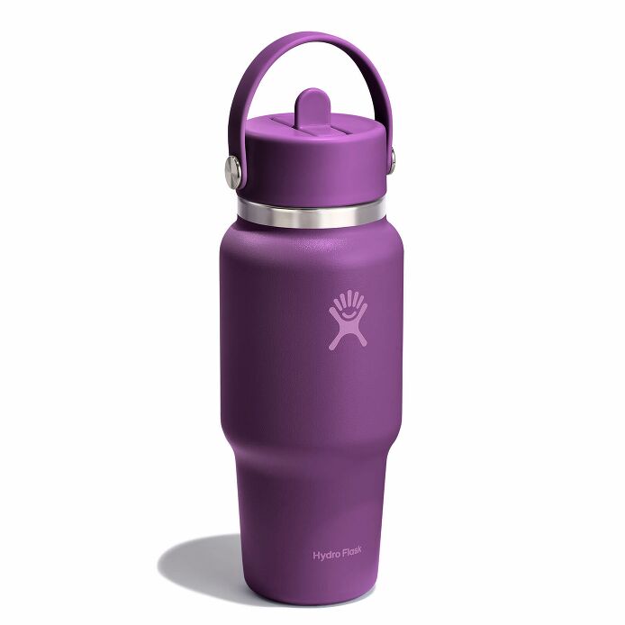 24 oz Wide Mouth Travel Bottle with Flex Straw Cap Beachplum Purple