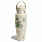 32 oz Wide Mouth Travel Bottle with Flex Straw Cap Botanical Bliss Coconut