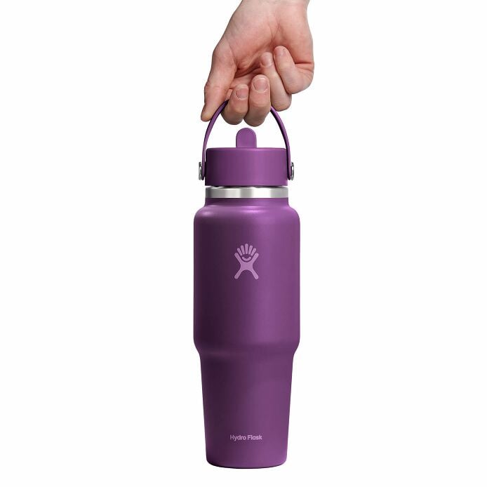 32 oz Wide Mouth Travel Bottle with Flex Straw Cap Beachplum Purple