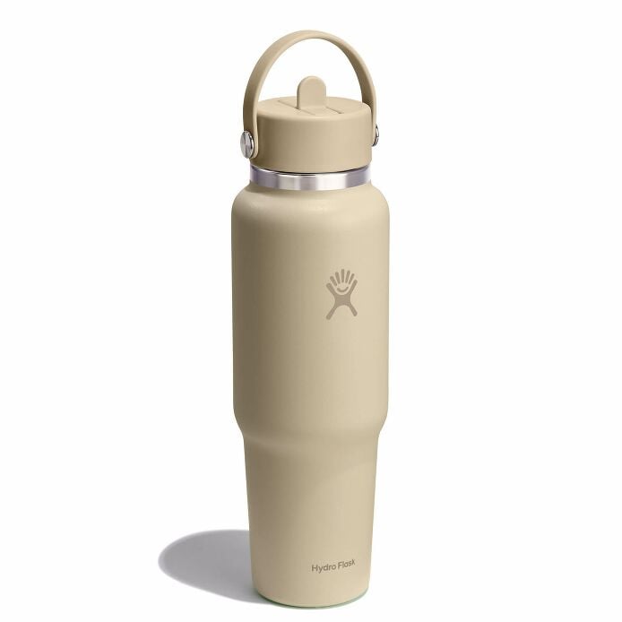 40 oz Wide Mouth Travel Bottle with Flex Straw Cap Oat