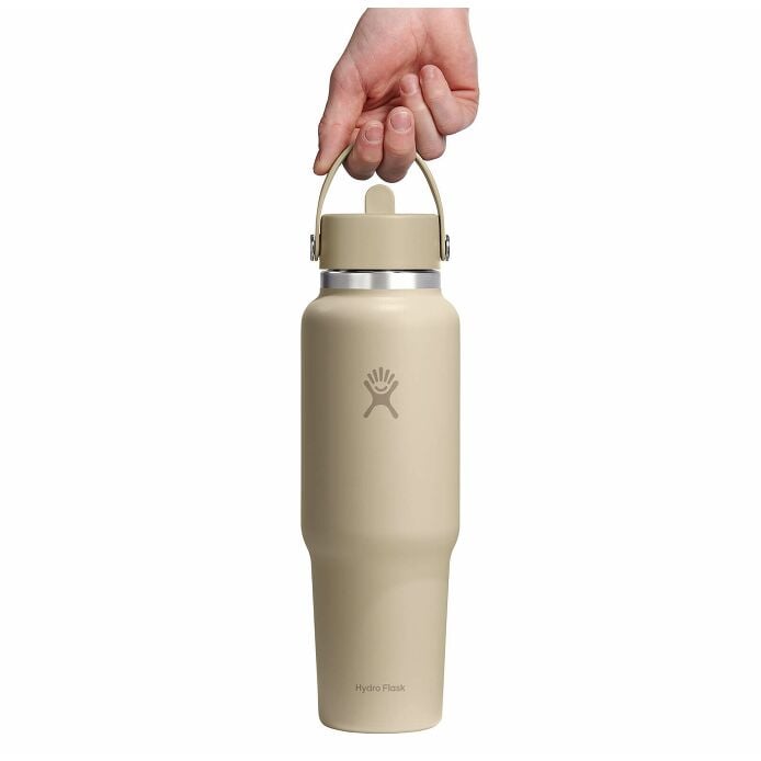 40 oz Wide Mouth Travel Bottle with Flex Straw Cap Oat