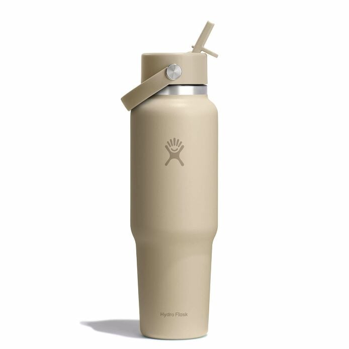 40 oz Wide Mouth Travel Bottle with Flex Straw Cap Oat