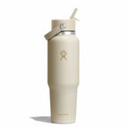 40 oz Wide Mouth Travel Bottle with Flex Straw Cap Coconut