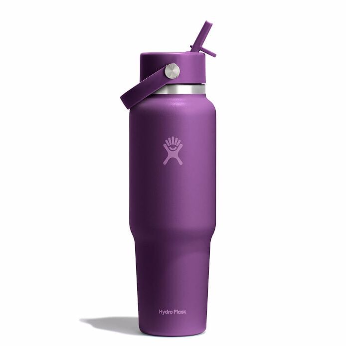 40 oz Wide Mouth Travel Bottle with Flex Straw Cap Beachplum Purple