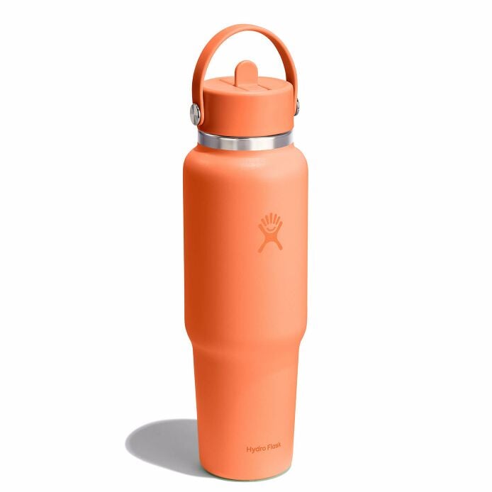 40 oz Wide Mouth Travel Bottle with Flex Straw Cap Nectar Orange